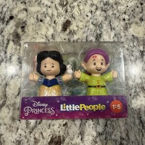 Disney Princess (2) Little People Snow White Dopey 2022 Mattel Toddler Gift NEW
